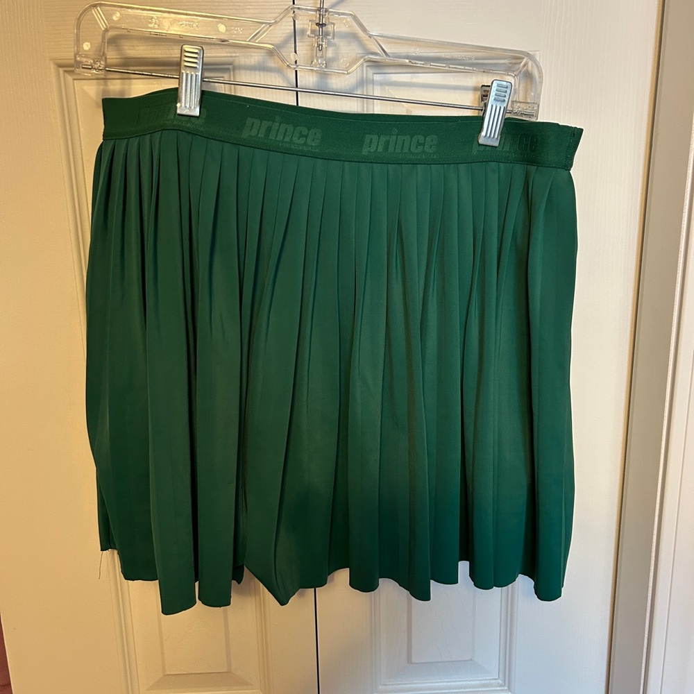 Prince Forest Green Pleated Mini Skirt